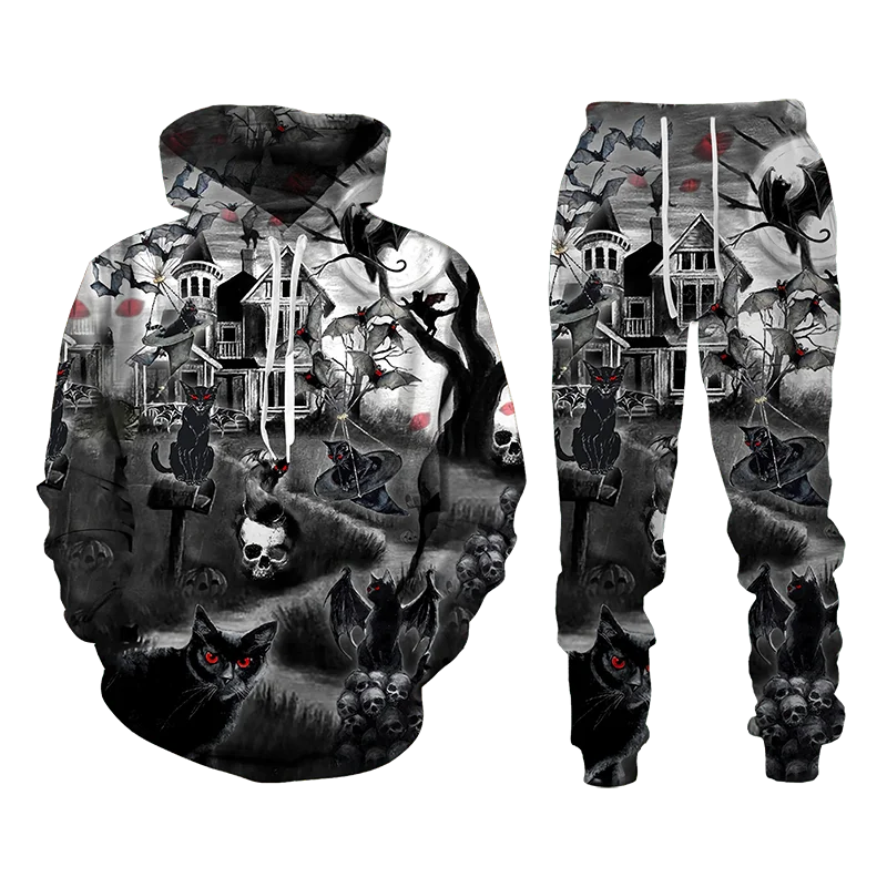 Herfst Winter 3d Bedrukt Heren Sweatshirt Hoodies Set Heren Trainingspak/Pullover/Broek Sportkleding Street Hiphop Heren Pak