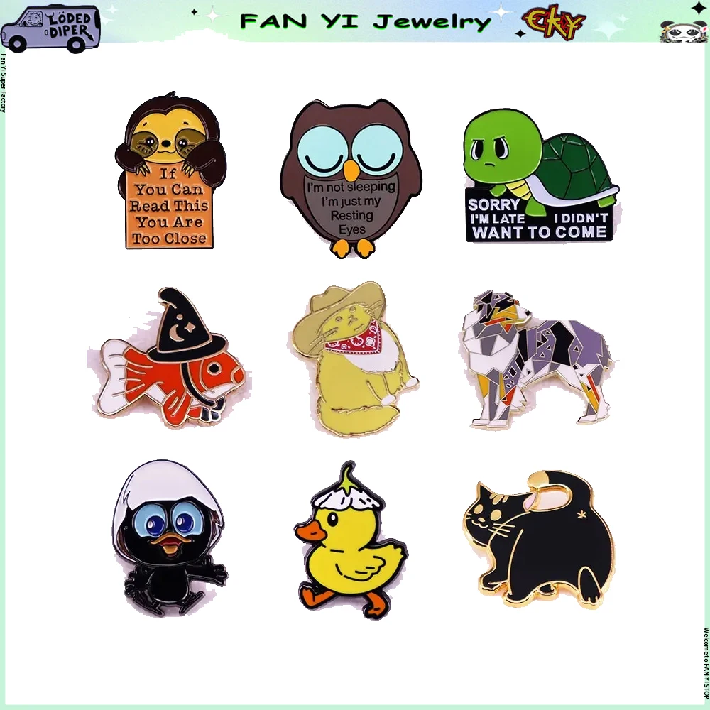 

Pretty Herding Dog Metal Enamel Pins Brooch Various Cartoon Animals Lapel Badge Collection Children Fashion Jewelry Gifts