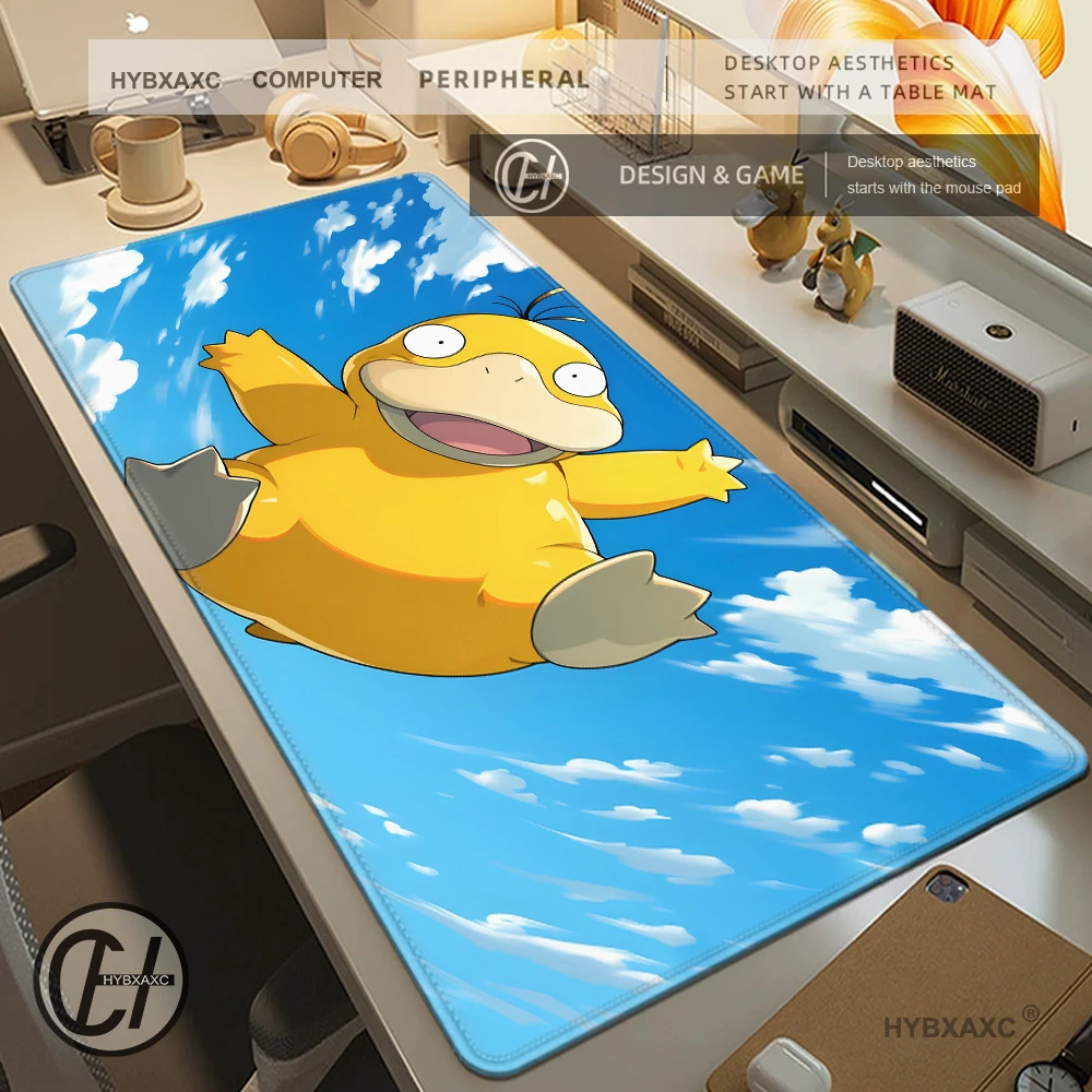 Anime Duck Mouse Pad Large Gamer XXL Keyboard P-pokemon Desk Mat Psyduck Carpet Rubber Tapis Souris Gaming Notbook Pc Mousepad