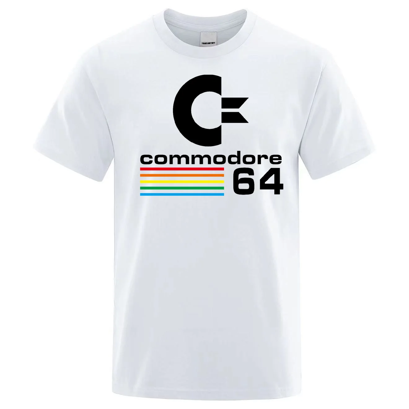 Loose Men\'s 100% Cotton T-shirt Summer Commodore 64 Printed T-shirt Retro Cool Fashion Design Street Short Sleeve Top Clothing