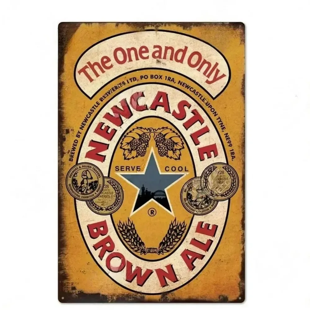 علامة القصدير المعدنية خمر لشريط البيرة النبيذ ديكور رجل الكهف المرآب