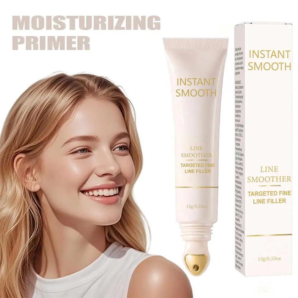 Rollerball Fine Line Filler Cream Invisible Pore Wrinkle Smoothing Lightweight Non-Greasy Softening Makeup Primer For Face & Eye