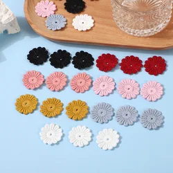 70Pcs 3CM Double Side Crochet SunFlower Appliques For DIY Hair Clip Accessories Garment Headwear Bag Decor Patches