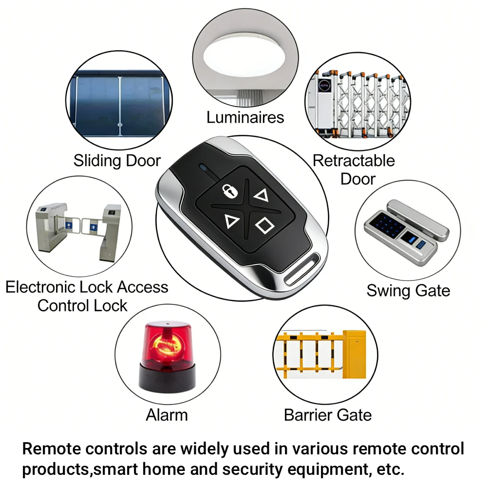 KEBIDUMEI 433Mhz RF Remote Control Electric Garage Door Opener Remote Controller Duplicator Clone Cloning Code 4Keys Transmitter