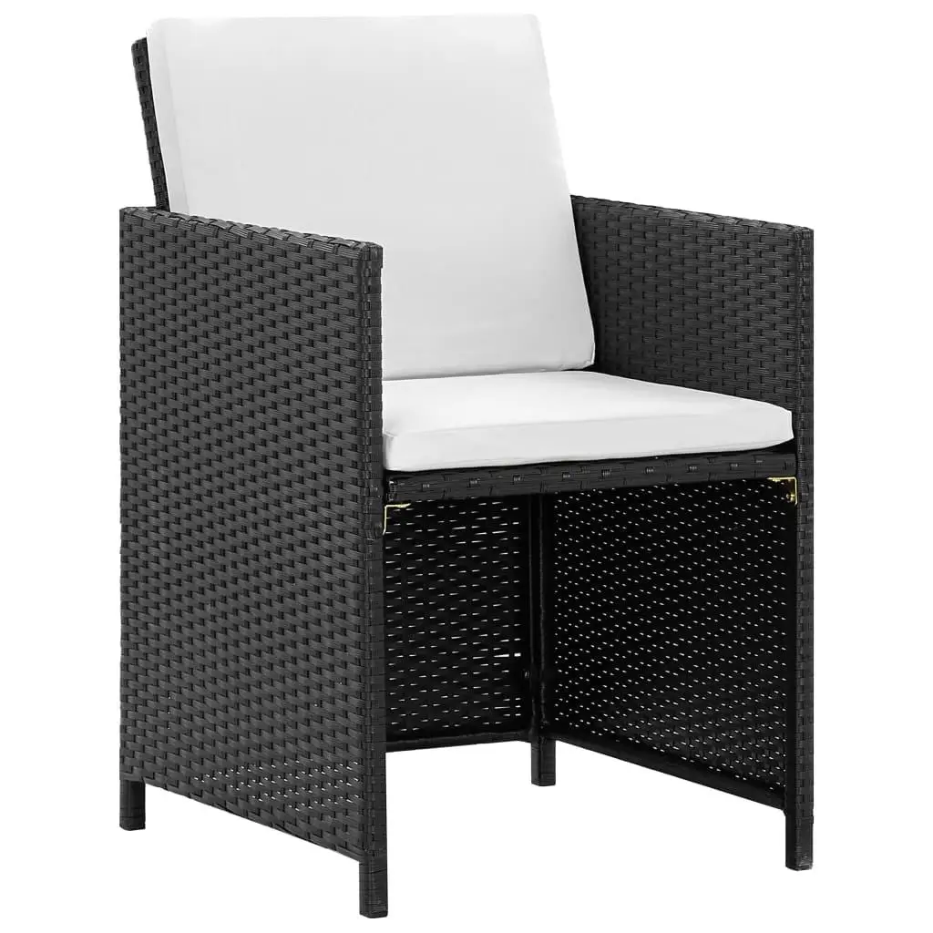 Set da pranzo da patio in polyrattan da 9 pezzi con cuscini - Mobili da esterno per giardino e balcone