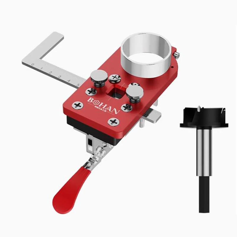 Hinge hole opener auxiliary punching limiter aluminum alloy woodworking cabinet door hinge positioning and installation tool