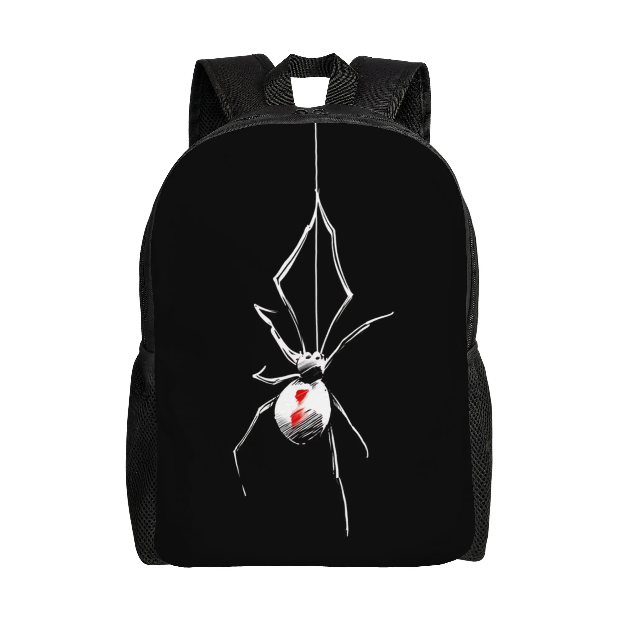 Fashion Halloween Print Single Black Spider Minimal Art Print backpack  mochila High Street Campus Sturdy Shoulder Rucksack