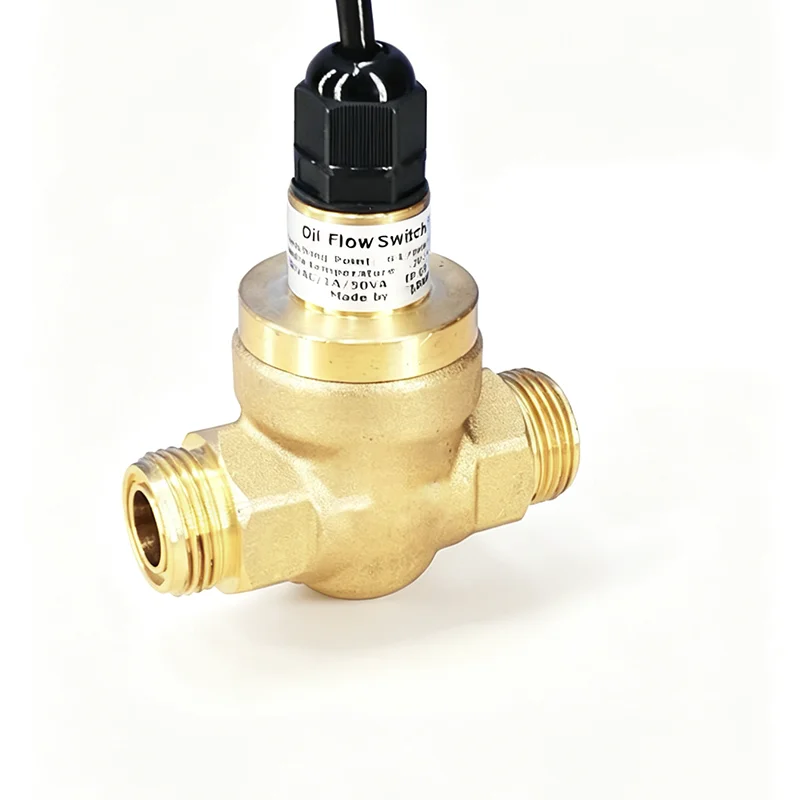 1. Piston Structure Oil Flow Switch G1/2 DN15, Lubrication Oil Monitoring Sensor for Screw Air Compressor, Fits 015RMS PF45