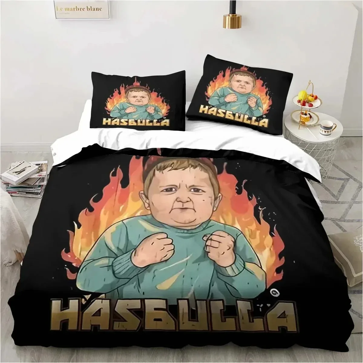 

Hasbulla Magomedov Fighting Meme Bedding Set Three Piece Bed Set Single Double King Size Bed Duvet Cover Set Bedroom Quilt Cover