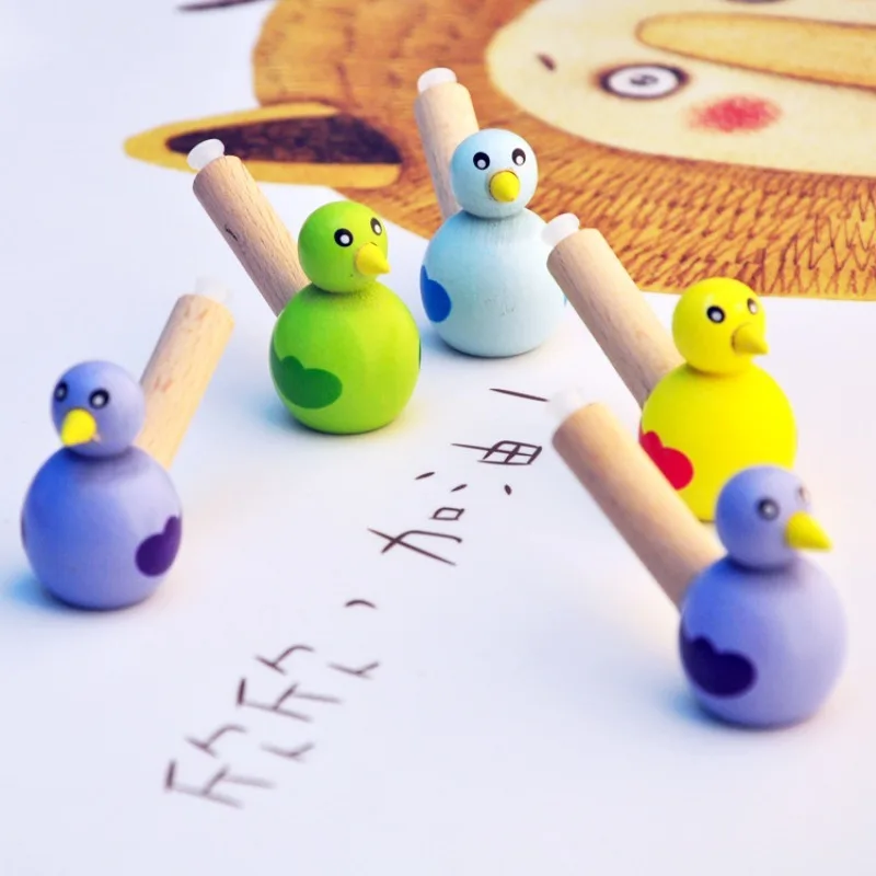 Cartoon Bird Children Whistle Musical Instruments Toy Children Jewelry Pendant Wooden Early Learning Educational Toys