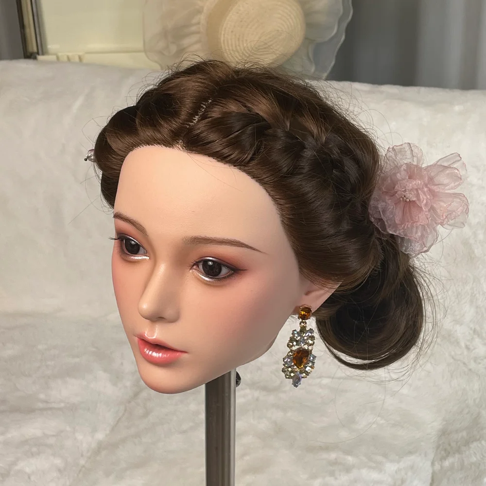 نموذج رأس أنثى جديد، مصمم لمصففي الشعر، يمنح لإنشاء تسريحات الشعر والمجموعات الذاتية، مصنوع من السيليكون، أنيق