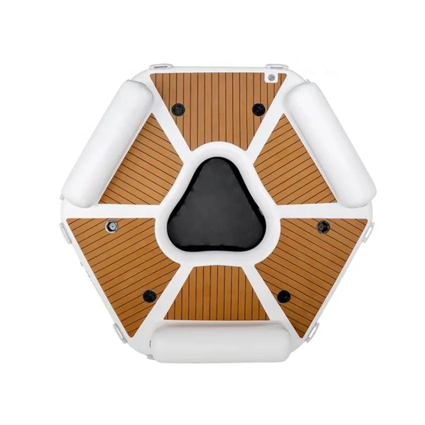 Hexagonal Inflatable Raft Water Platform Floating Dock Inflatable Swim Dock for  Adult Party