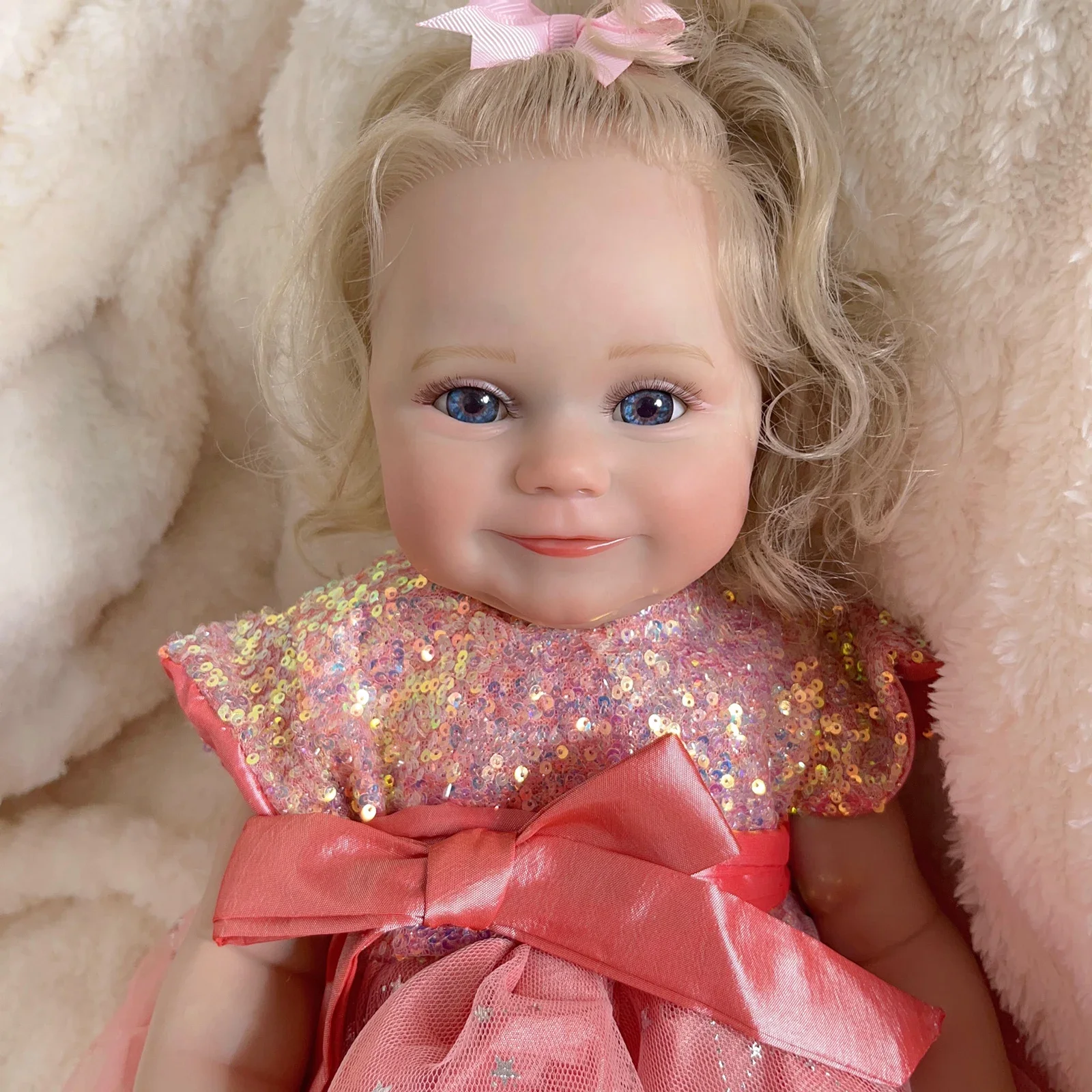 50 سنتيمتر تولد من جديد دمية طفل دمية-كامل سيليكون الفينيل فتاة الجسم-20 بوصة ثلاثية الأبعاد رسمت الجلد واقعية دمية لعبة هدية الكريسماس