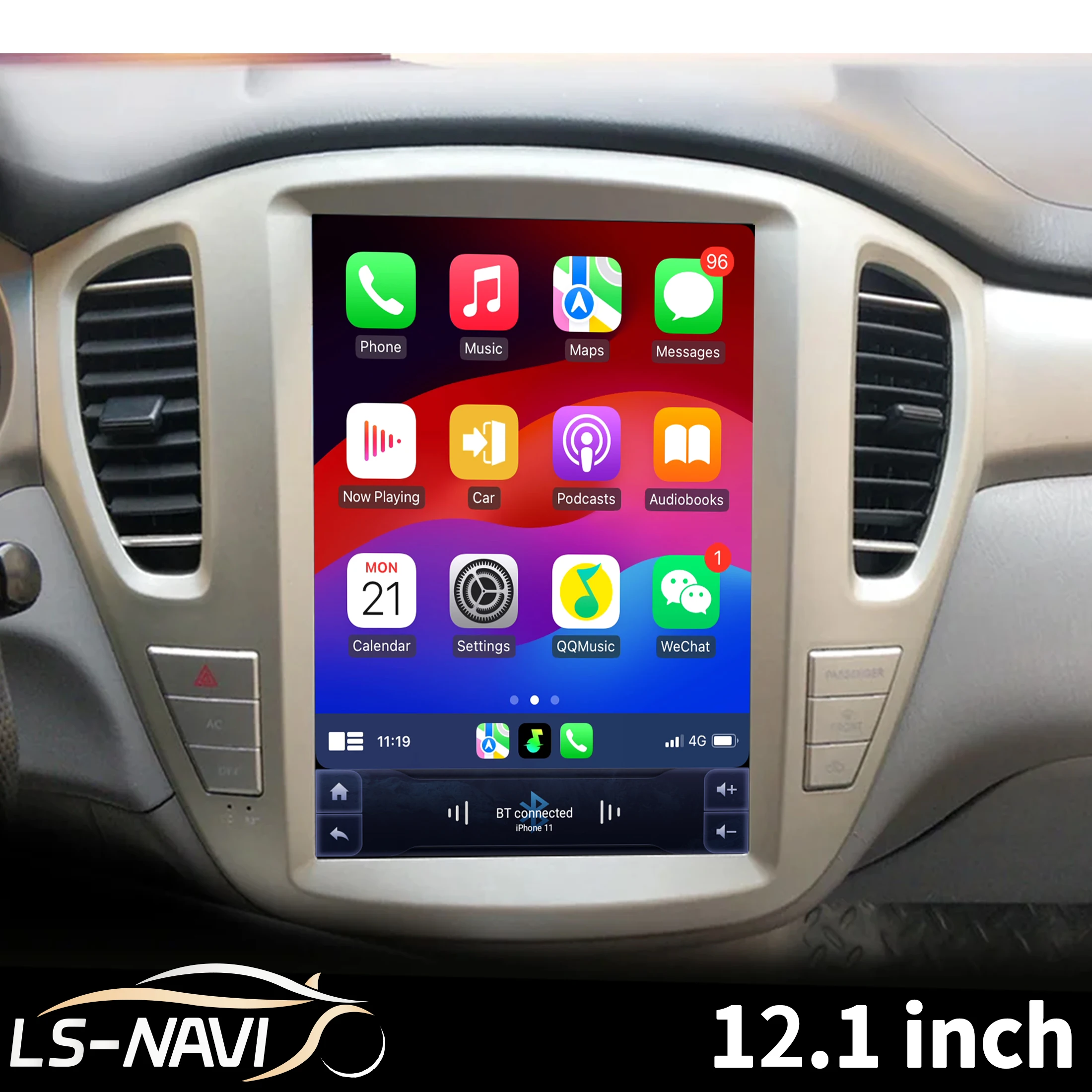 12.1 inch Car Radio For Toyota Highlander 2001-2007 Android 14 4G Head Unit Wireless Bluetooth CarPlay Touch Screen Stereo