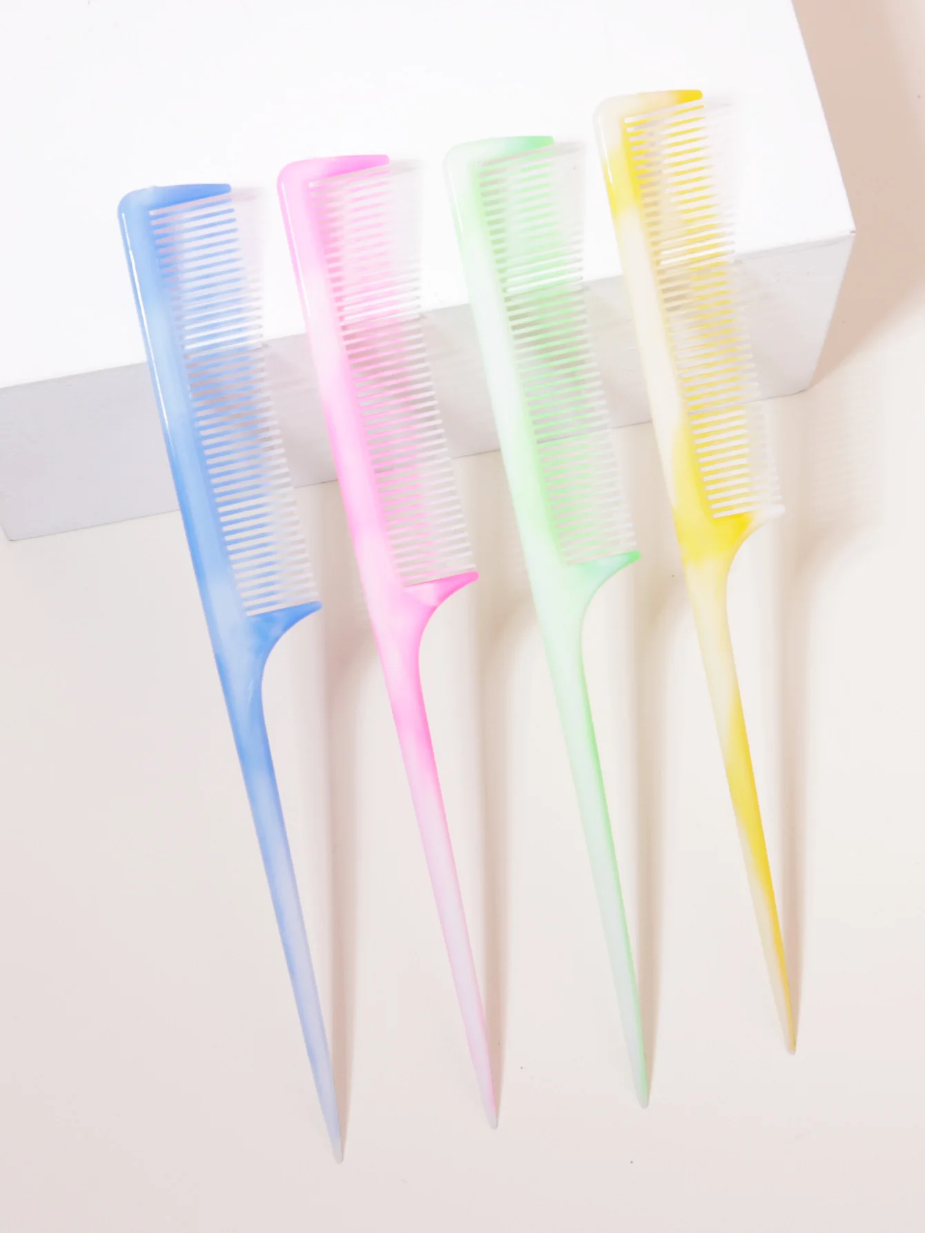 Set di 4 pettini colorati a coda affilata, pettine a coda di topo, pettine per lo Styling, parrucchiere a casa da uomo e da donna