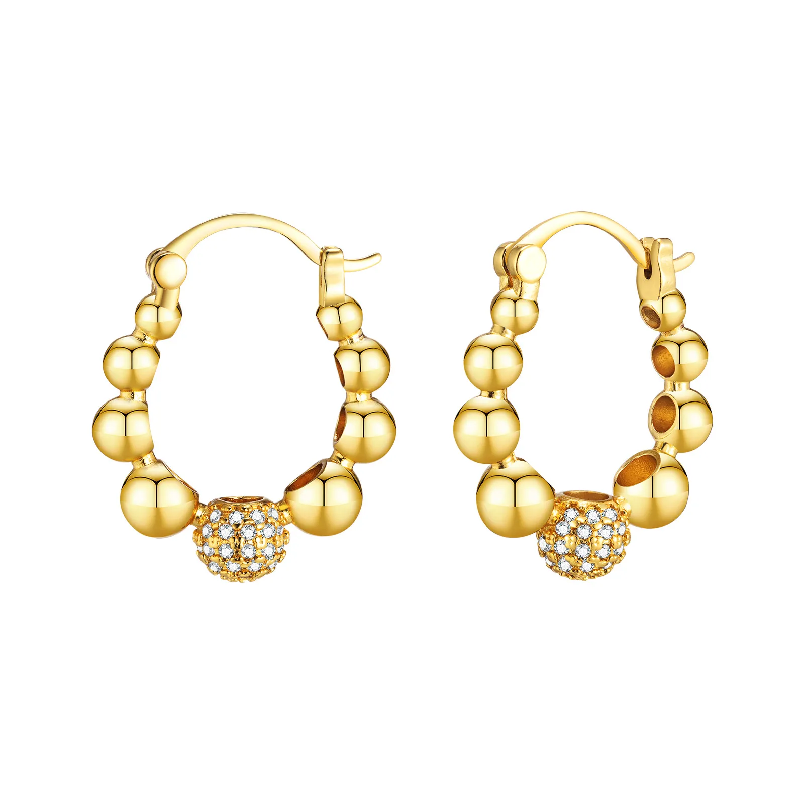 

Chunky Huggies Hoop Earrings for Women, Statement Pave Cubic Zirconia Ear Jewelry Hypoallergenic