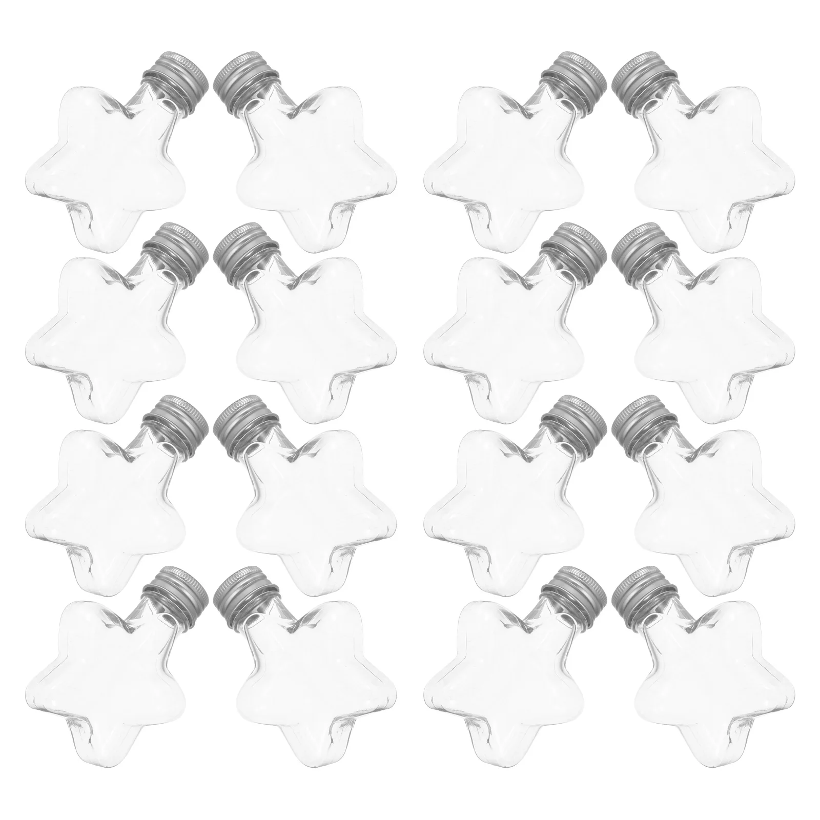 

20pcs Star Shape Bottle Hanging Cap Transparent Plastic Craft Baubles Fillable Ornaments DIY Decor Party Christmas Drinks