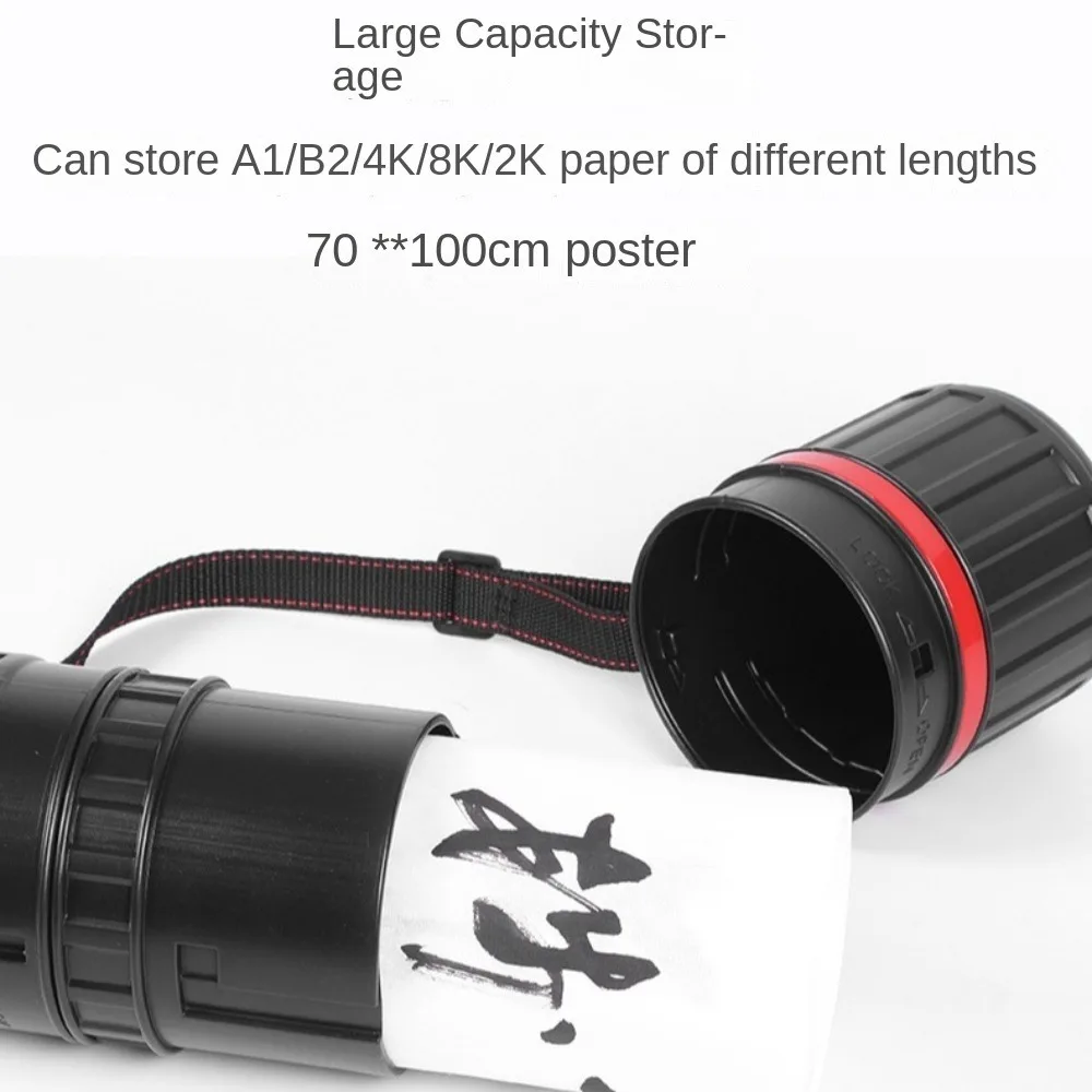 New Plastic Art Storage Tube Box Adjustable Scalable Drawing Cylinder with Shoulder Straps Painting Cylinder