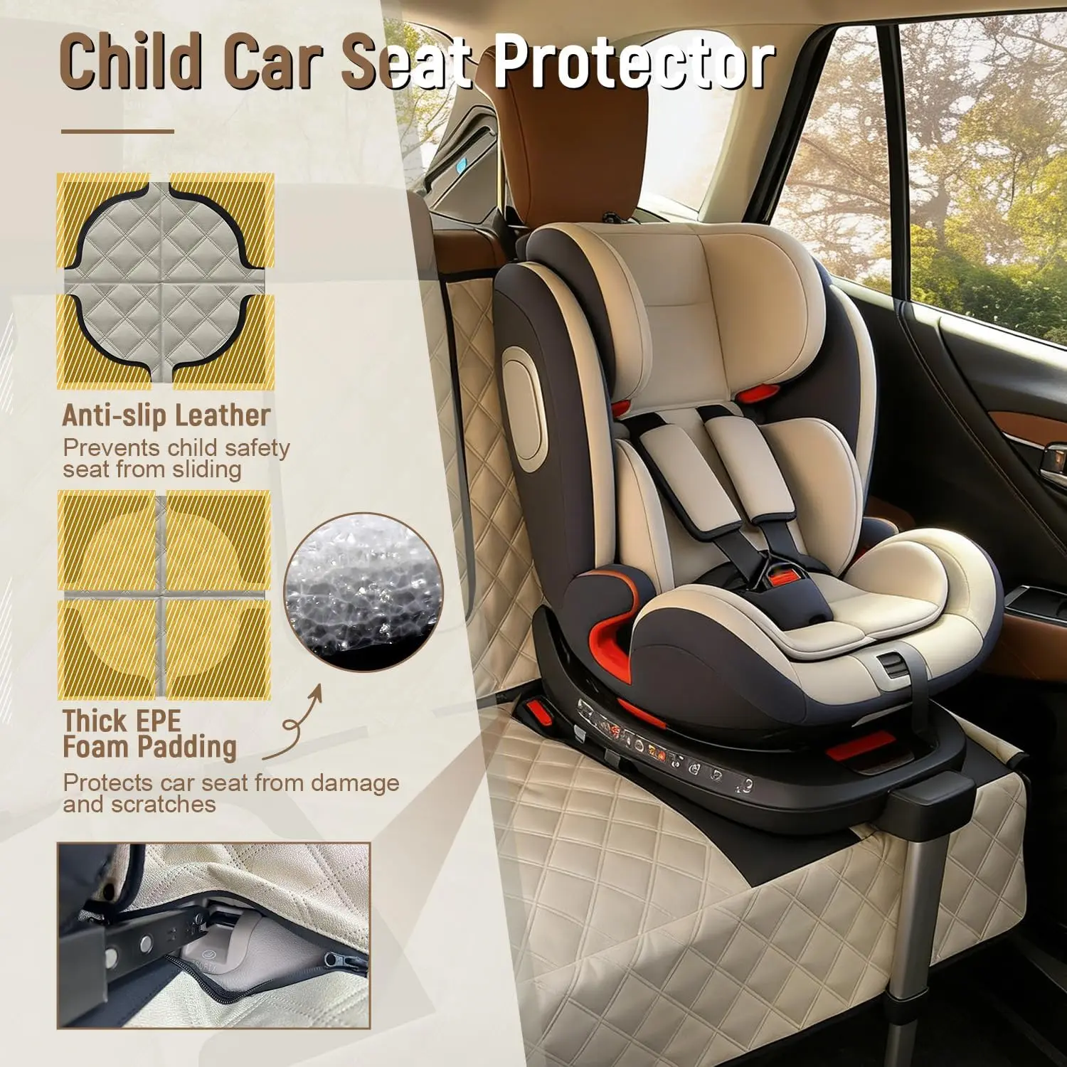 Pet Bench Seat Covers for Mid-Size Sedans and SUVs, Heavy Duty Nonslip Car Seat Protector for Child Car Seat, Waterproof Back Se