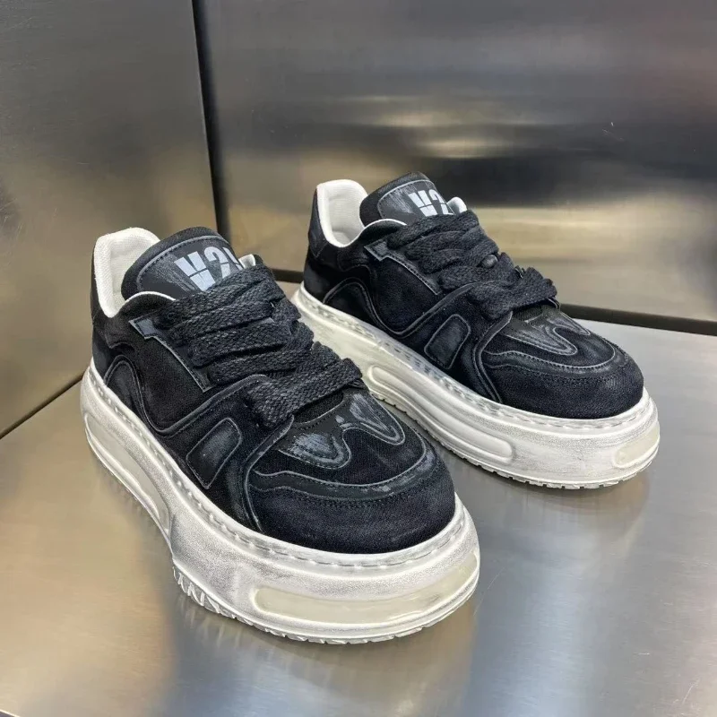 

Men's Casual Walking Shoes 2025 Fashion Lightweight Leather Platform Casual Shoes Non-slip Sports Outdoor Small White Shoes