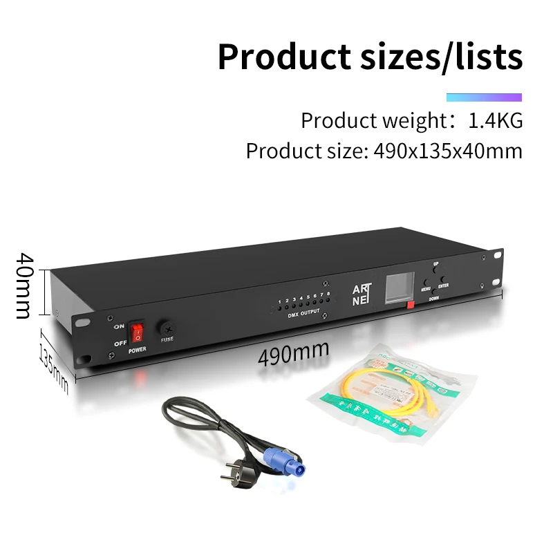 AICPOSE 8 Way Network Expander With 8x512 4096 Channels Artnet To Dmx Node For Stage Dj Lighting Controller Solution