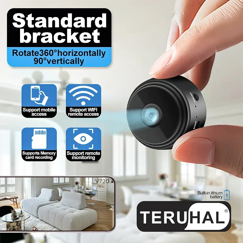 A9 كاميرا صغيرة مراقبة كاميرا أمان تعمل بالواي فاي 1080P HD الاستشعار للرؤية الليلية كاميرا ويب مراقبة الفيديو الحياة الذكية المنزل