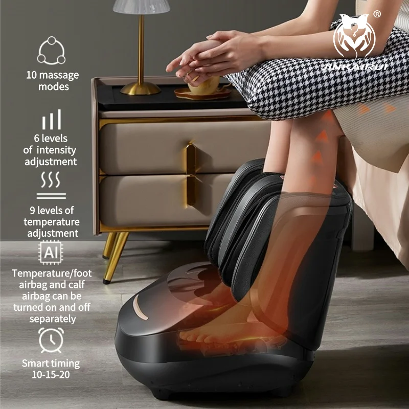 Massage Airbag Wrapped Fatigue Relieve Health Care Gift JinKaiRui Electric Roller Foot Massager With Heating Kneading Leg Calf