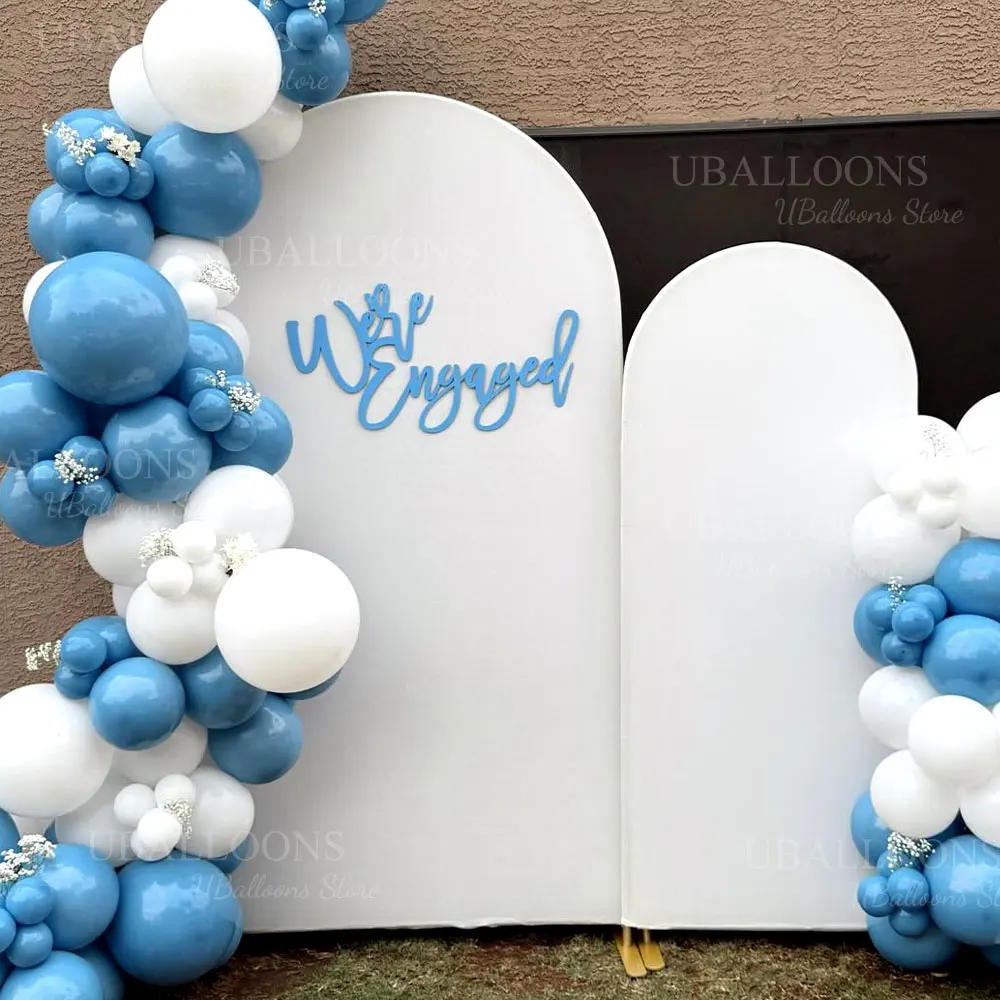 

2pcs Wedding Backdrop Arch Cover 6FT and 7FT Pink White Top Round Stand Chiara Arch Cover for Birthday Baby Shower Party Decor