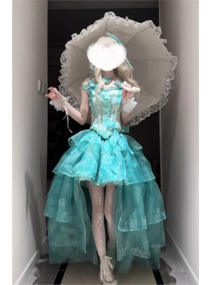 Green wedding birthday coming-of-age ceremony student entrance examination and art style dress
