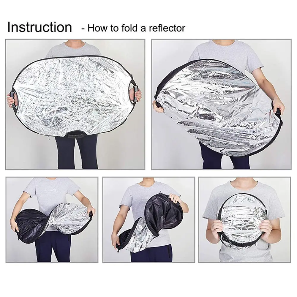 100x150cm Multi-Disc 5 in 1 Photo Studio Light Diffuser Photography Reflector Collapsible