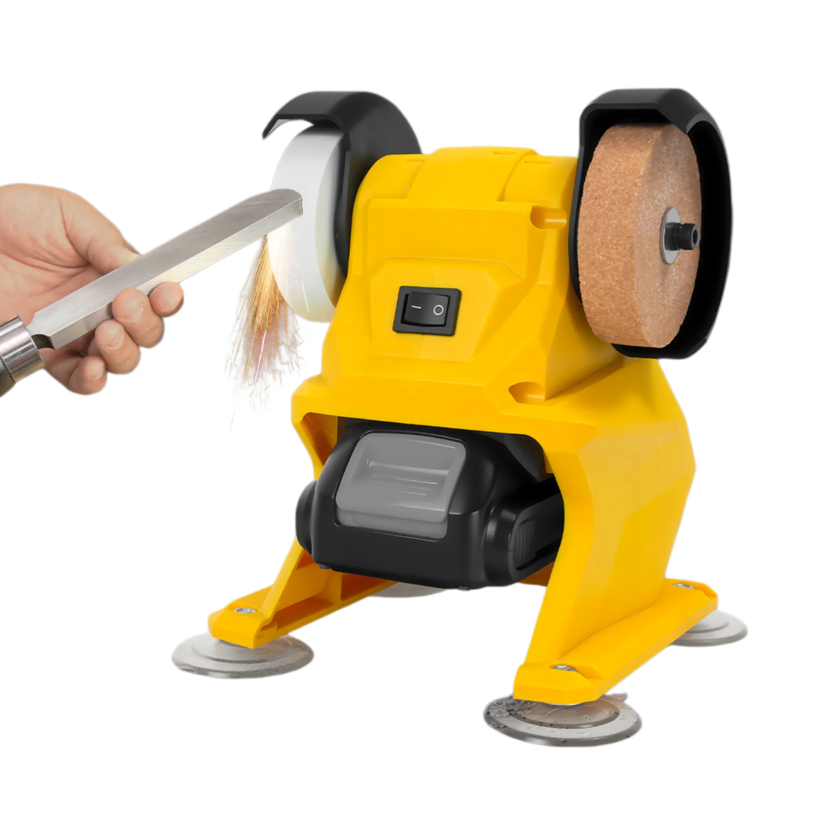 

Беспроводная настольная шлифовальная машина 6000 об/мин, двойная шлифовальная машина для удаления ржавчины, полировки металла, шлифовки, удаления заусенцев, обработки камня и ножей, для аккумулятора Dewalt 20В