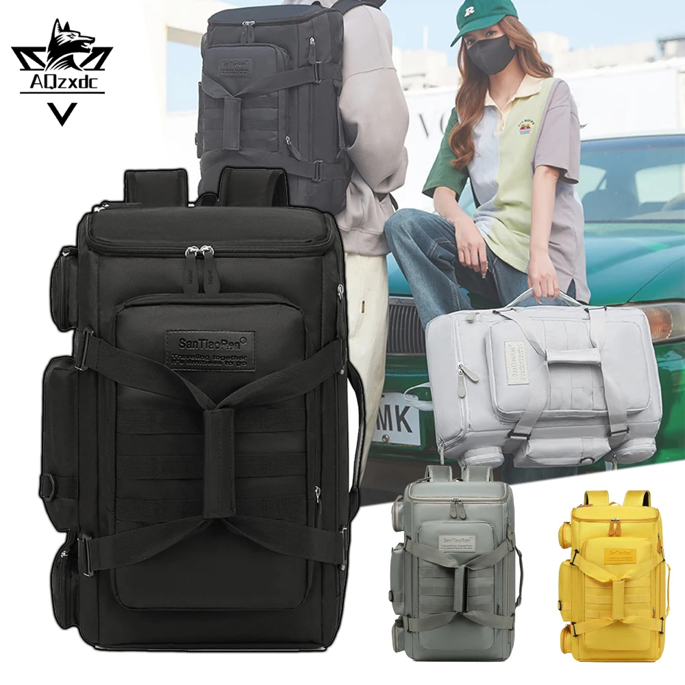 

Tactical Large Travel Duffle Bags Backpack 50L Waterproof Sports Gym Carry On Packet with Wet Pocket for Fitness Travel Hiking