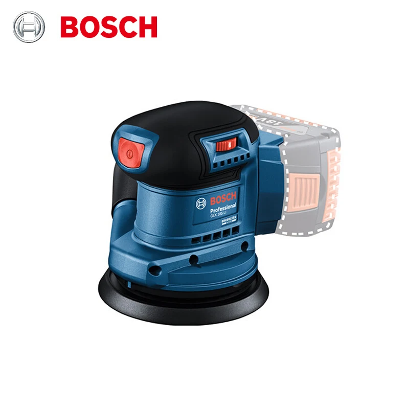 Bosch GEX185-LI Cordless Random Orbit Sander Rechargeable Sandpaper Machine Lithium Battery 18V Brushless Motor Eccentric Sander