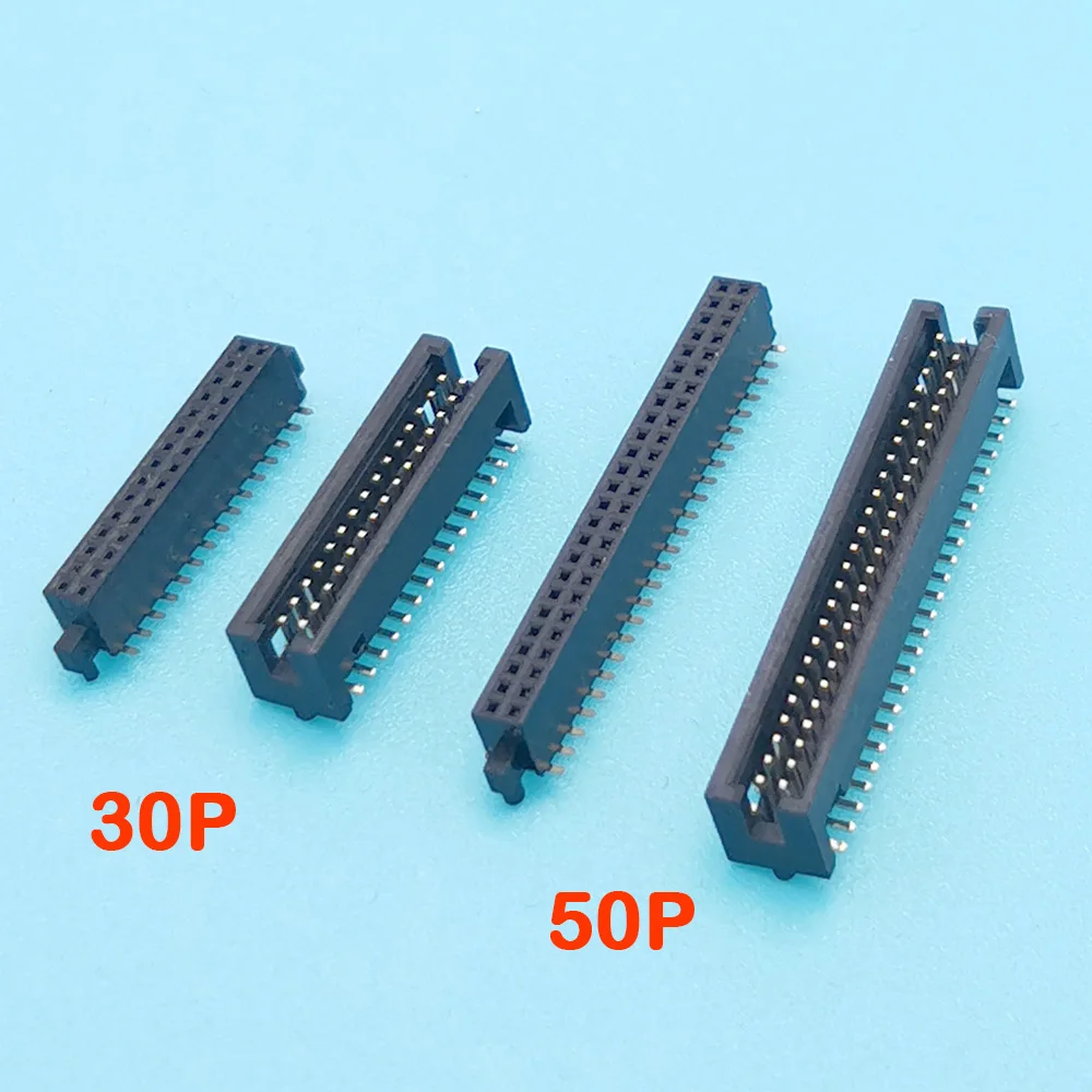 10pcs SMT 30P 50Pin Positions Dual Row 1.27mm Pitch Connector SMD PCB Male Female connectors Socket 2*15P 2*25P