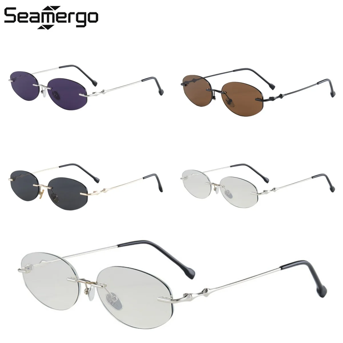 

SEAMERGO Unisex Fashion Frameless Sunglasses Ultra-Light Luxury Sunglasses Outdoor Travel Vacation Sun Protection Eyewear