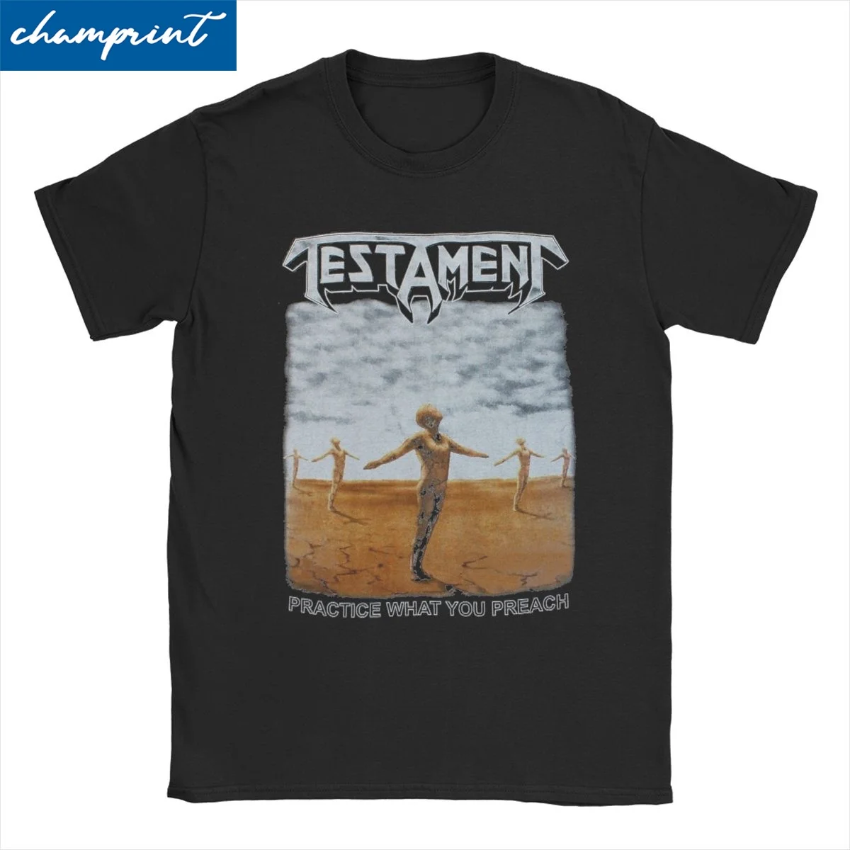 Men Women\'s T-Shirts Practice What You Preach  100% Cotton Tees Short Sleeve Testament Metal Music Band T Shirts k Tops Printed