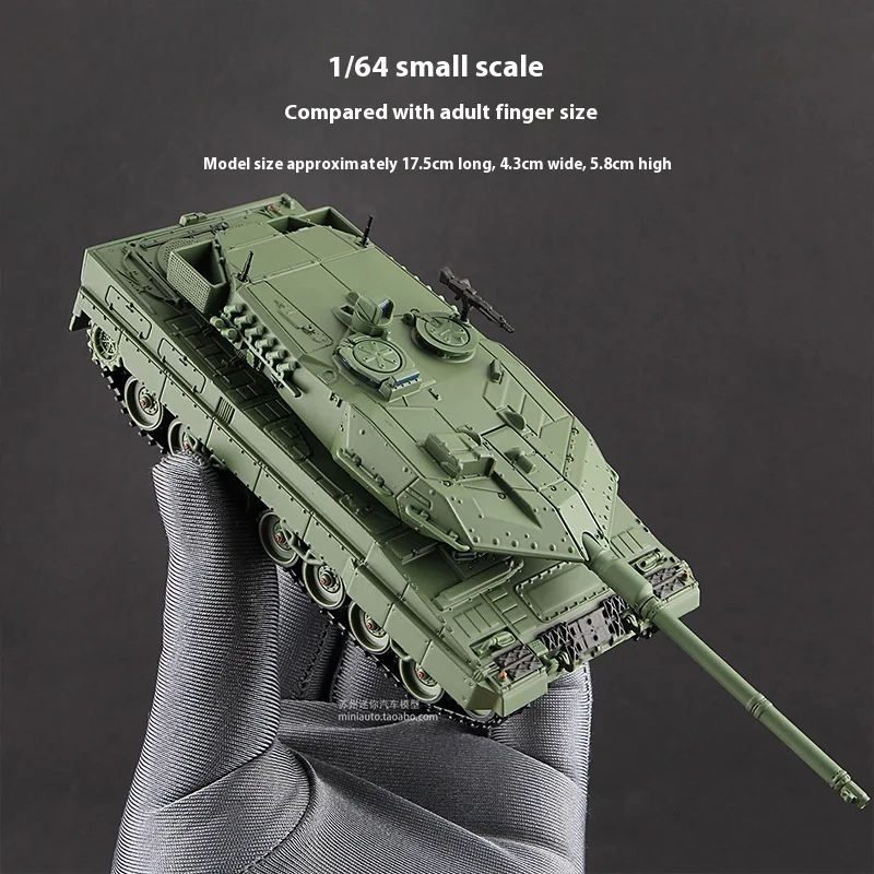 Masdi 1:64 مقياس ليوبارد 2 A6 دبابة قتال رئيسية يموت الصب سبيكة مصغرة مركبة مدرعة محاكاة لعبة مجسمة هدية لهواة الجمع