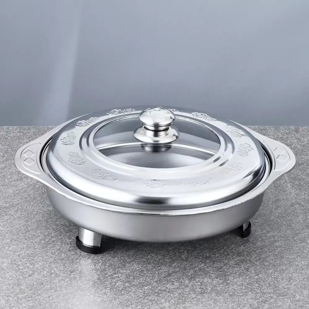 Stainless Steel Buffet Chafing Dish Food Tray Handle Hot Pot Portable Cooking Gear Detachable Legs Multifunctional
