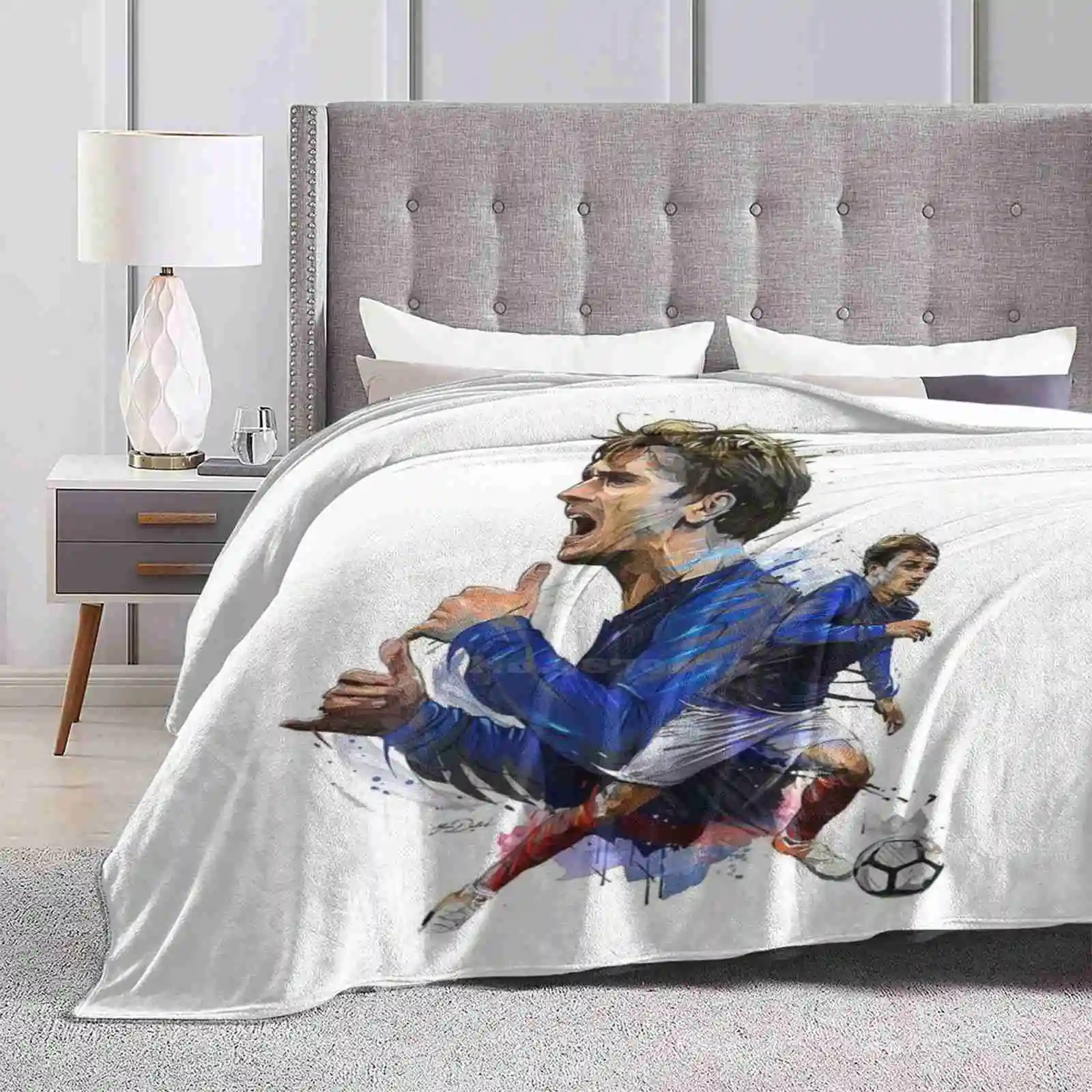 Antoine Griezmann Football Player New Arrival Fashion Leisure Warm Flannel Blanket Antoine Griezman Football France Goal Soccer