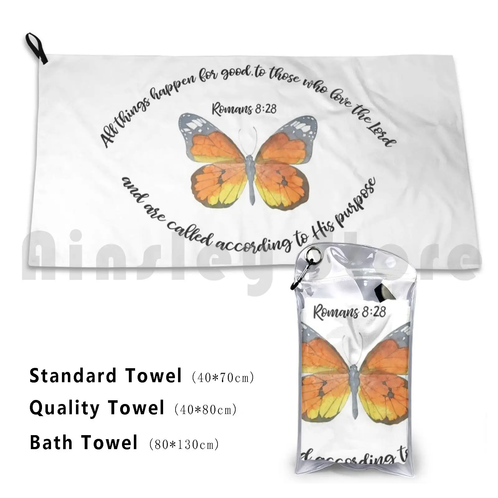 Romans 8 : 28 Bath Towel Beach Cushion 28 Verse Bible Romans All Things Happen Good Those Who Love Lord Called