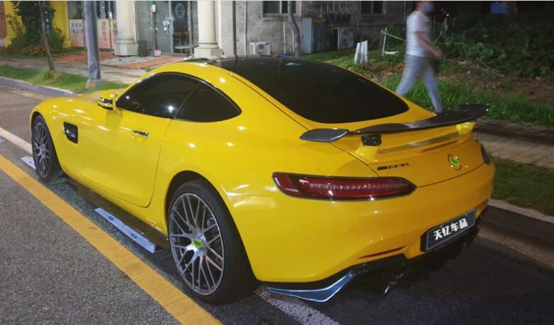 لمرسيدس بنز AMG GT GTS GTC 2015-2025 سبويلر من ألياف الكربون الحقيقية الجناح الخلفي الجذع الشفاه المفسدين جودة عالية GTR الخائن