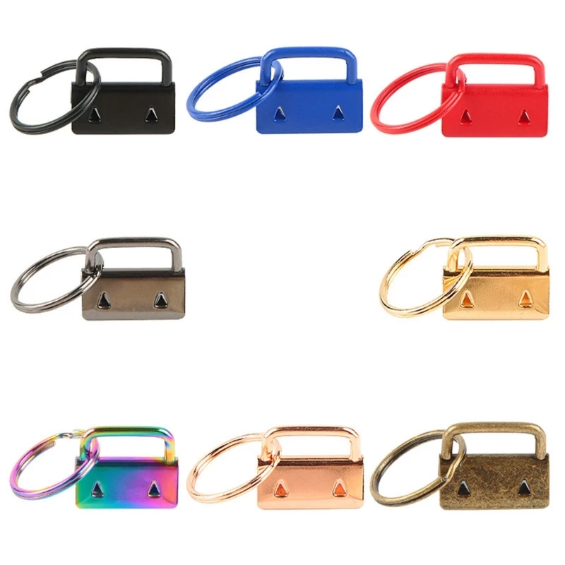 

50x/Set Key Fob Hardware with Key Rings Set Wristlet Clasp Tail Clip for Wristlet Keychain Key Lanyard Hardware new arrival