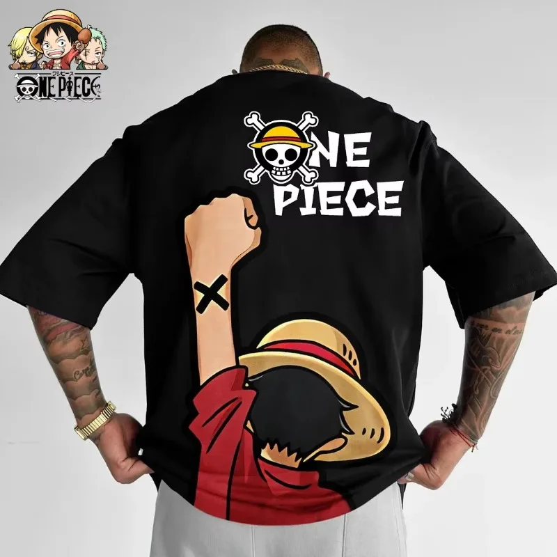One Piece Luffy Zoro Graphic T Shirts Man Anime Print Summer Y2k Cotton Casual Oversized Short Sleeve Tee Streetwear Harajuku