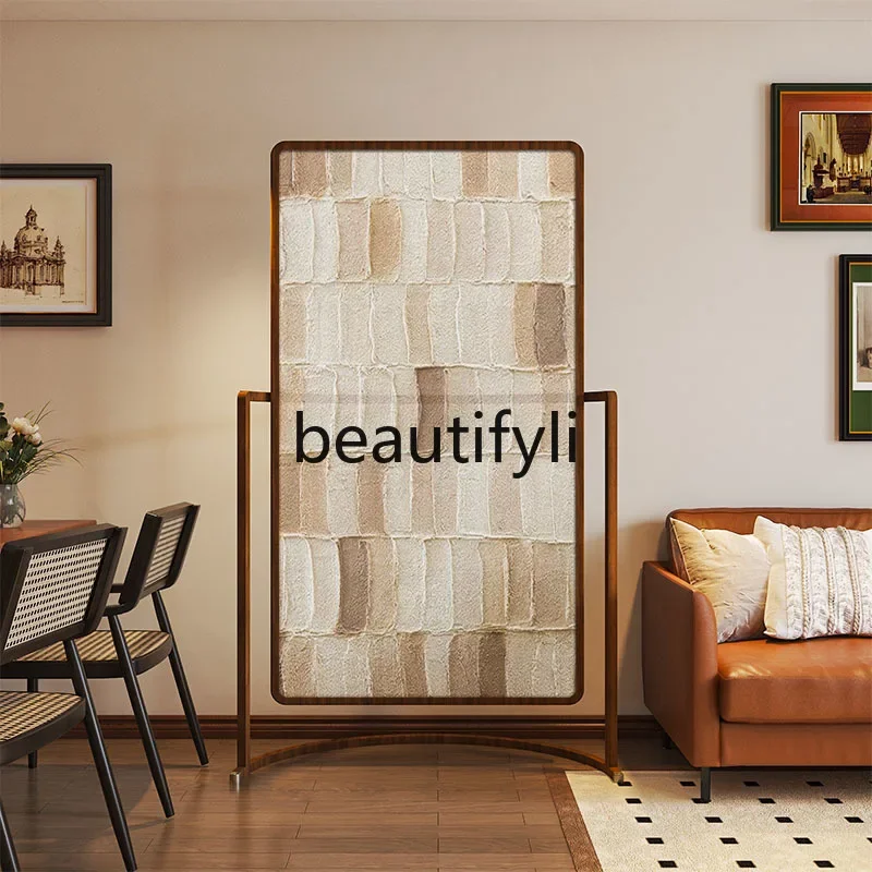 French antique abstract solid wood screen partition living room bedroom sofa porch cover dining room movable seat screen