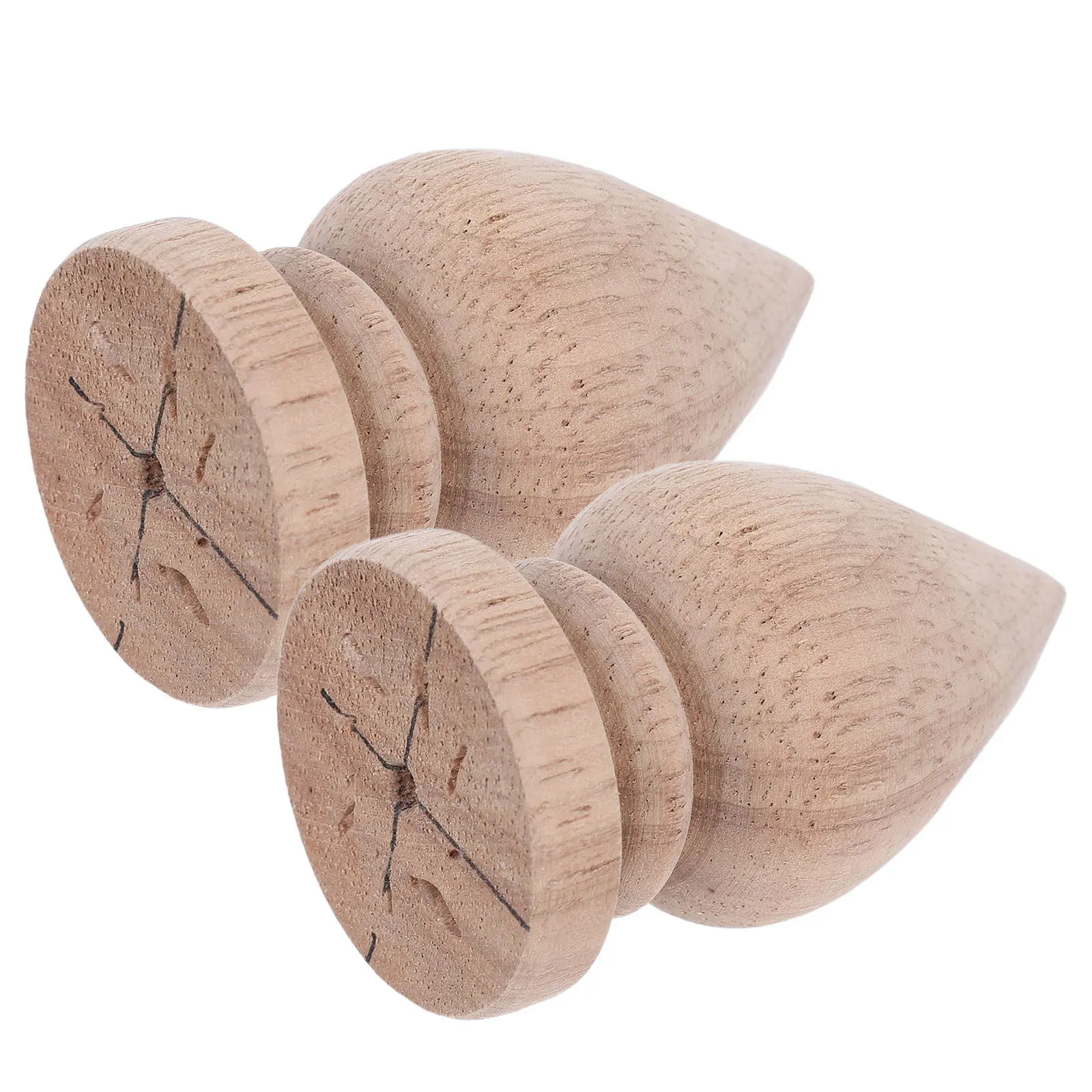 Picture 4: 2Pcs Natural Solid Wood Round Ball Stair Baluster Finials Smooth Handrail Grip Decorative Wooden Post Caps for Staircase Bed