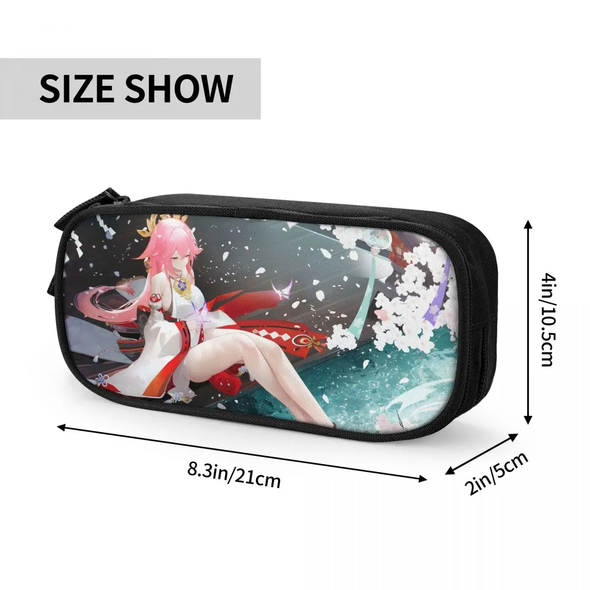 Yae Miko Genshin Impact Pencil Case Pencilcases Pen for Student Big Capacity Pencil Bags School Supplies Zipper Accessories