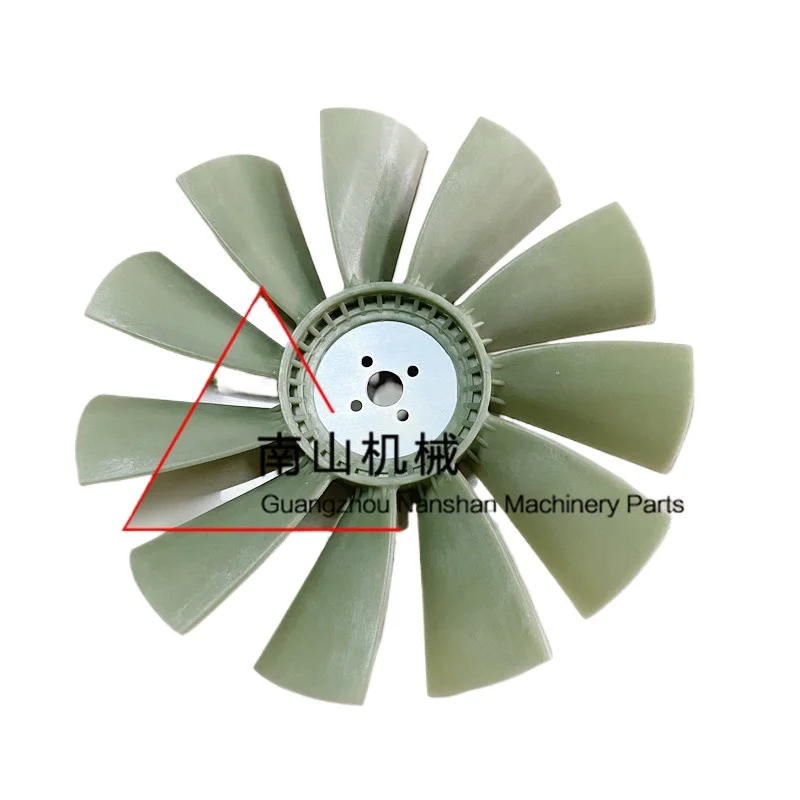 Hoja de ventilador XCMG XE60, motor Yanmar 4TNV94/4TNV98, hoja de ventilador de 11 aspas, tanque de agua de refrigeración, pala de ventilador, excavadora