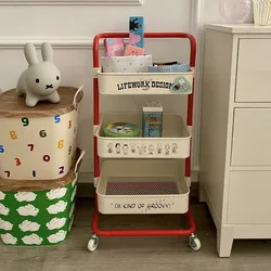 Multifunctional Handcart Storage Rack, Floor To Floor, Multi-layer Storage Rack, Wheeled Small Cart, Toy and Snack Storage