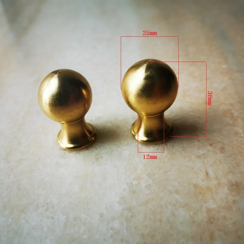 2PCS Round Head 25mm Height 38mm M10 Inner Teeth Pure Copper Ball Ball Cap Nut Round Head Cap Decorative Nut