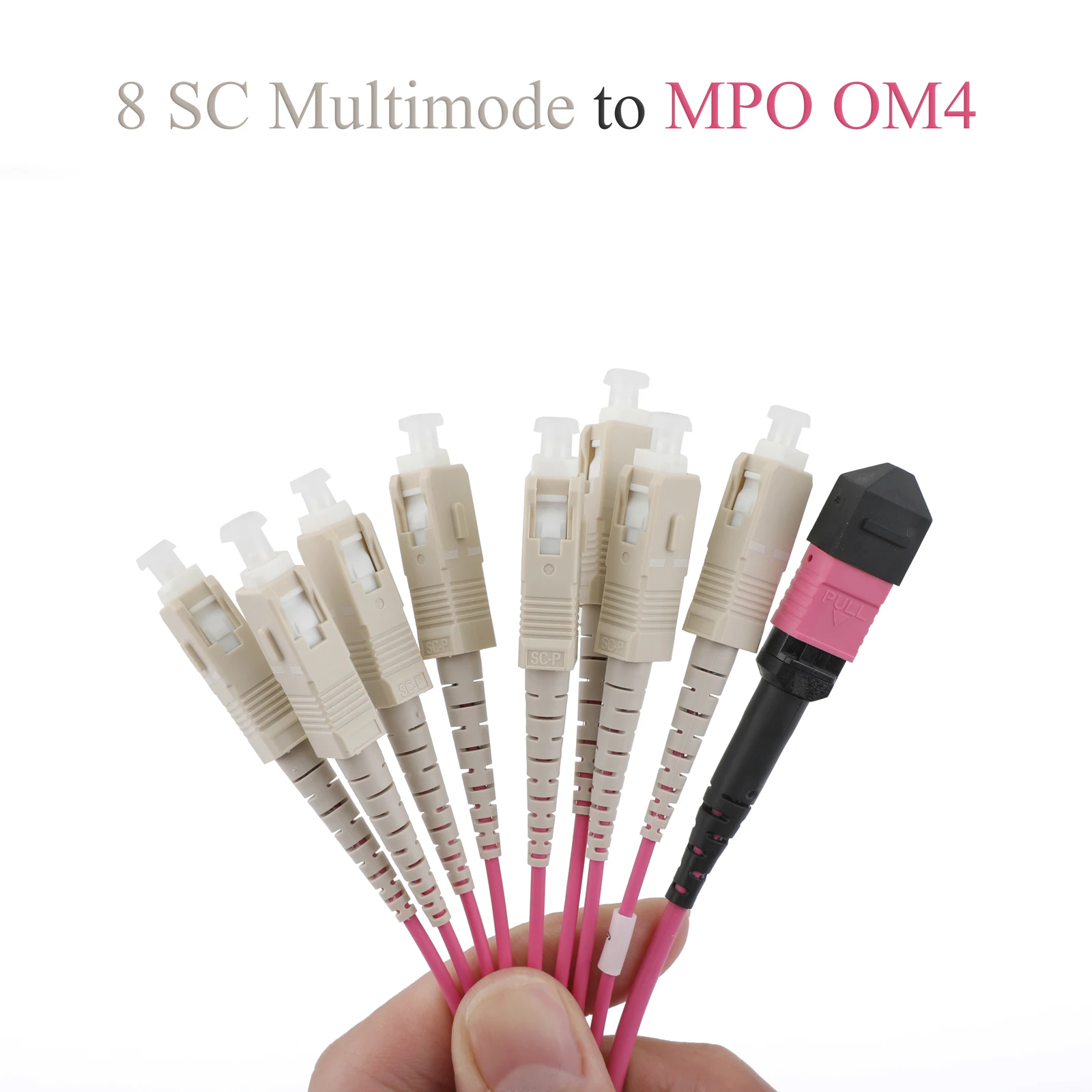 1 قطعة 10 جرام المتعدد 8-Core MPO/PC إلى 8SC OM4 الألياف البصرية تمديد كابل 1 متر/3 متر/5 متر/10 متر/15 متر/20 متر الألياف البصرية التصحيح الحبل